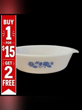 Anchor Hocking‎ Blue Daisy Fire King Casserole Dish